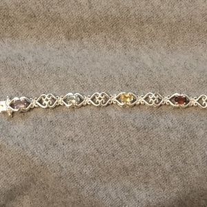 Sterling silver .925 multi-stone bracelet